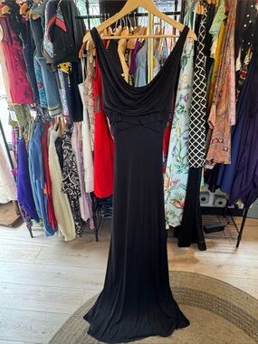 NWT Vintage David Meister Sleeveless Evening Gown Maxi Dress Black Small (S)